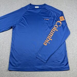Columbia Shirt Mens Large‎ Blue Omni-Shade Long Sleeve UPF Performance FM6094